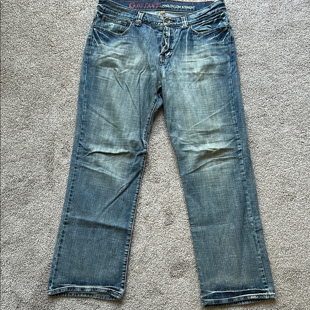 G by Guess Relaxed Blue Jeans with Vintage Distressing